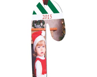 2 Sided Aluminum Candy Cane Christmas Ornament