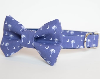South Carolina Dog Bow Tie Collar in Blue