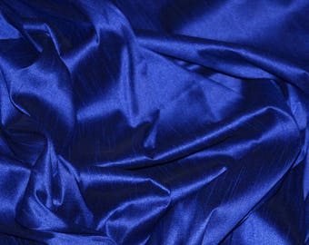 55" Wide - ROYAL BLUE Premium Faux Silk Fabric - Shantung Dupioni Faux Silk Fabric - By the Yard