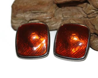 Metallic Burnt Orange Earrings, Burnt Orange Jewelry, Fall Jewelry, Autumn Jewelry, Autumnal Jewelry, Metallic Jewelry, High Fashion