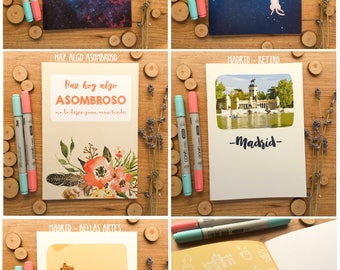 Illustrated notebooks for drawing or writing