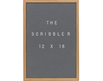 Felt Letter Board Gray 12X18 With 346 Letters, Numbers, Emoji and Symbols. Includes Free Letter Pouch