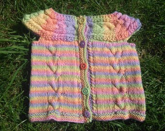 Knitting pattern for yoked baby cardigan