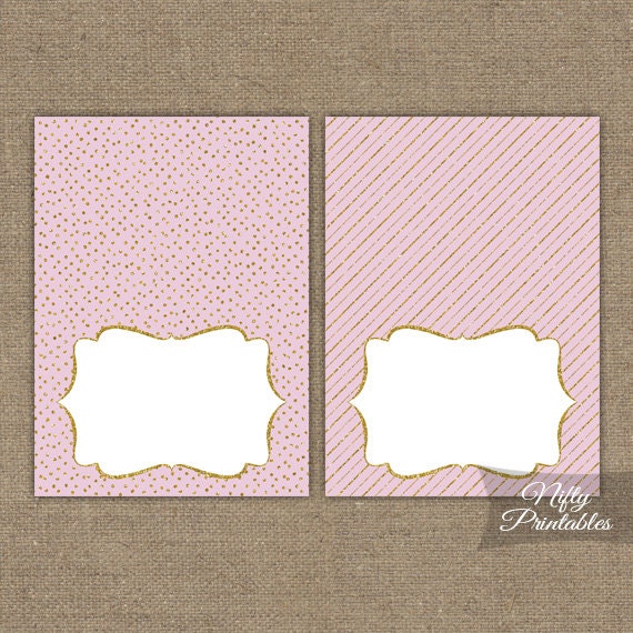 pink gold food tent cards pink gold place cards printable