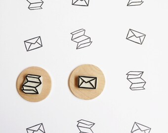 Snail Mail - Set of Two Hand Carved Stamsp