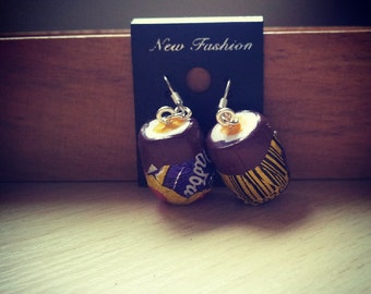 Creme egg dangle earrings