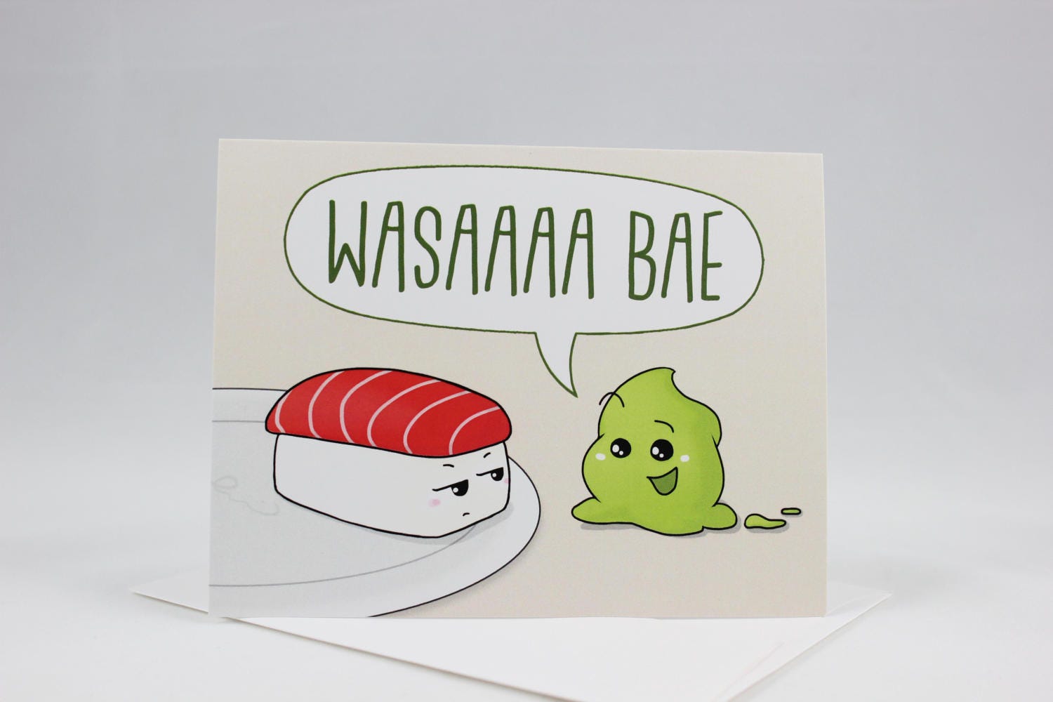 Wasabi Nigiri Sushi Cute Funny Pun Greeting Card Food