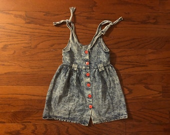 Vintage kids acid washed denim dress