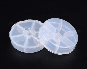 Plastic Beads Storage Box Beads Organizer Beads Container with 6 compartments great for beads, jewelery, finding, diy etc