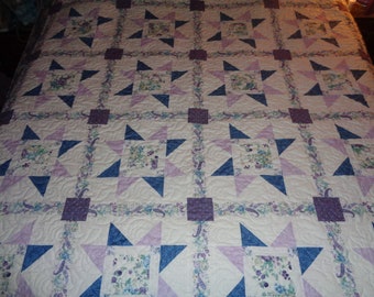 Queen size quilt. Twilight Garden