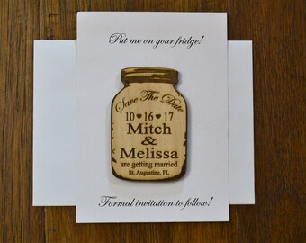 Wedding Save The Date Magnet with envelopes, Wood Save The Date Magnet, Save The Date Magnet, Personalized Save The Date, Wedding Invitation