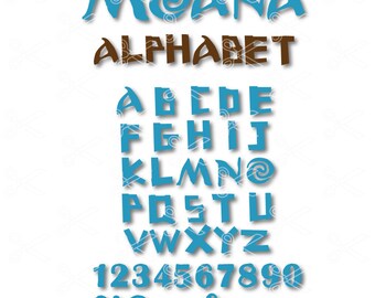 Moana SVG, DXF, PNG, Eps, Moana Cut Files, Moana Alphabet, Moana Clipart, Moana Vector, Moana Disney, Moana clip art, moana font