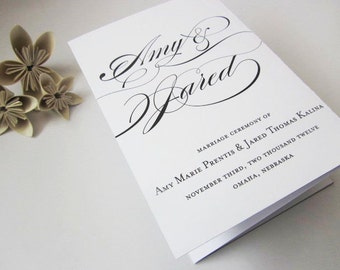 tri fold wedding program paper