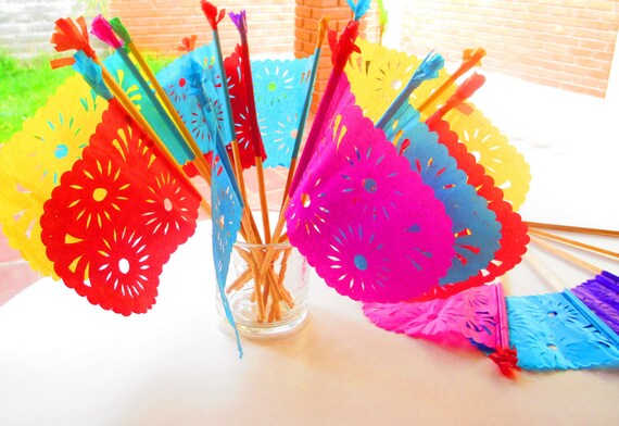 mexican paper flags 10 flags aztec home decor tribal papel