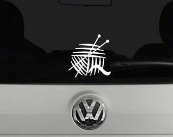 4" Knit Yarn Ball Vinyl Decal Sticker
