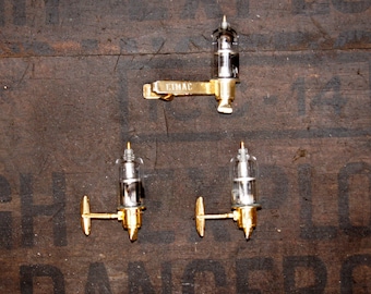 Eimac Vacuum Tube Diode Advertising Cuff links and Tie Clip