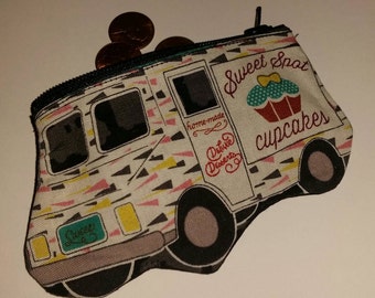 Food Truck Novelty Coin Purse, Novelty Coin Purse, Cupcake Truck Coin Purse