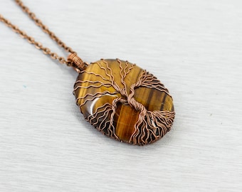 Tree of life necklace Tiger eye jewelry for men necklace for men jewelry Father day gift for dad gift for men birthday gift for brother gift
