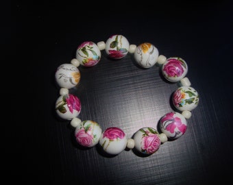 Pink Stretch Bracelet with stone