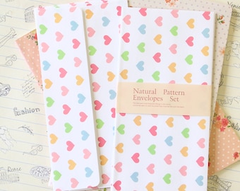 Candy Hearts Natural Pattern Envelopes