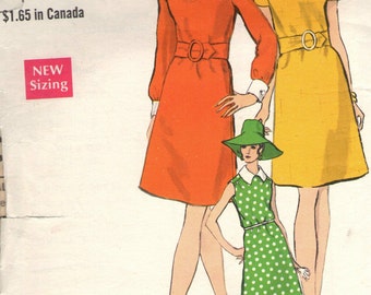 Vintage 1960s Vogue Sewing Pattern 7331- Misses' One-Piece Dress size 14 bust 36
