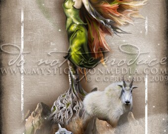 Art Retirement SALE/ Capricorn / ZODAIC / Fairy Fantasy Art / Fairy Art / Fairy Print