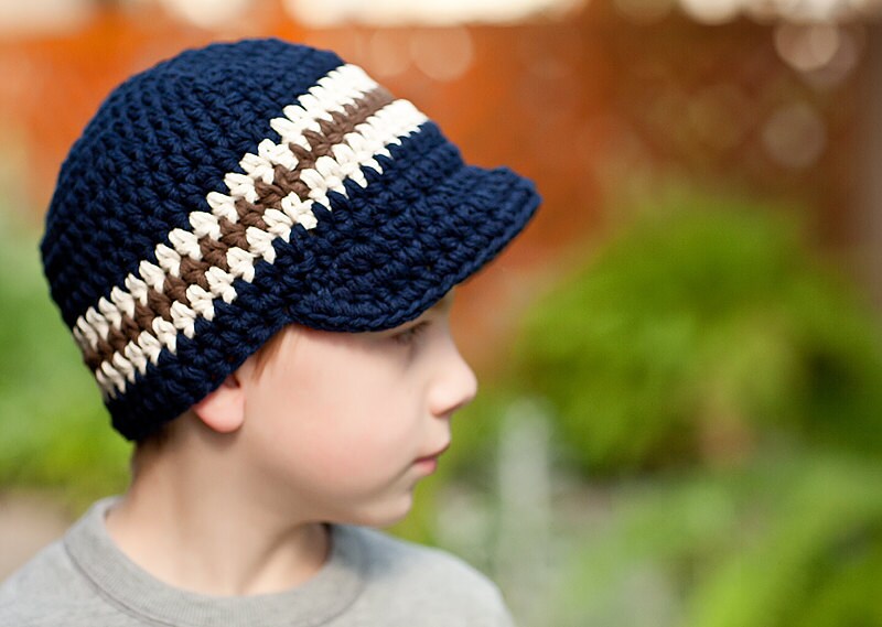 Toddler Boy Hat 2T to 4T Toddler Hat Crochet Boys Hat Sriped