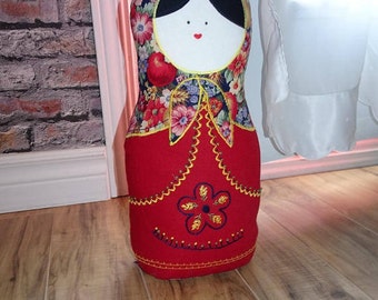 Handmade Door stop - Matrioshka Doorstop – Russian Doll – Handmade Door stop - Embroidery Doorstopper - Textile Art - 15 in - 38 cm - MA20