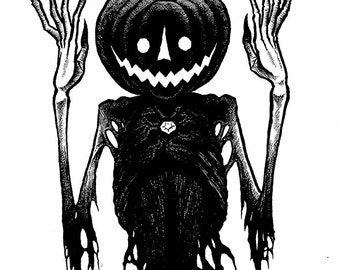The Scarecrow Amulet Original Halloween Drawing