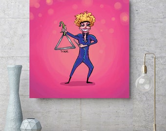 TRIANGLE SALLY - 10 x 10 in Giclee Art Print - Digital Illustration - SNL Legends - Comedy and Entertainment Art - Saturday Night Live Art