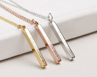 4 Sisters Necklace Custom Name Necklace Personalized Necklace 4 Sided Necklace Gift For Mom Valentine Gift - R4BN