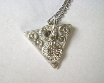 little triangle artisan pendant, sterling