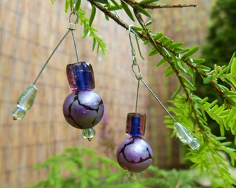 Purple Bouncy Satellite Earrings