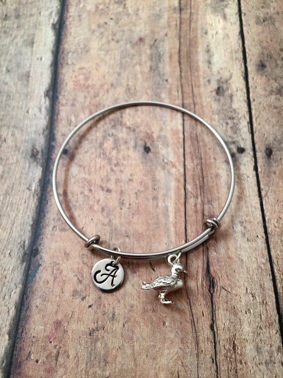 Duck initial bangle duck jewelry mallard bracelet bird