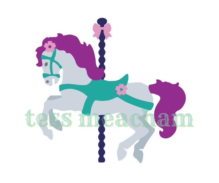 Carousel Horse SVG DXF Die Cutter Template