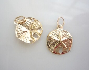2 pcs 14K gold filled Sand dollar charms (11x13mm) with jump ring