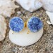 post connector NATURAL quartz gemstone earrings connectors stud blue drusy setting blank bail gold plated earring link Turkish supplies ST11