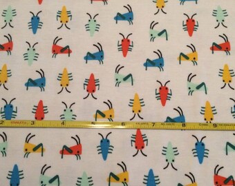NEW Cloud 9 Bug's Life on White Organic Cotton Interlock 54" wide per yard