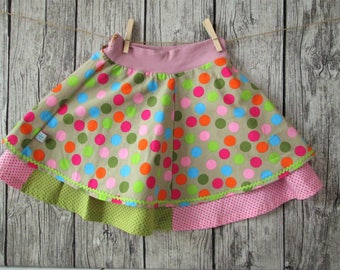 Sweet girl skirt, beige/multi colored/pink, Gr. 122/128