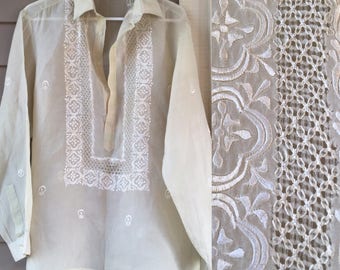M/L Silk chiffon popover tunic