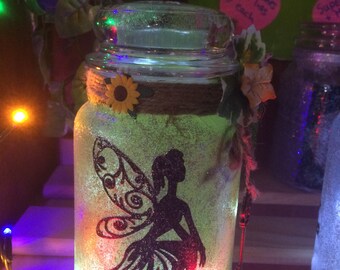 Woodland Fairie Silhouette Jar
