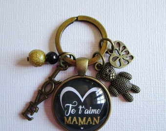 Keychain "I love you MOM", bronze