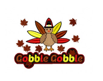 Thanksgiving Embroidery, Fall Embroidery, Turkey Embroidery Design, Machine Embroidery, Filled Stitch, Fall Design, Instant download