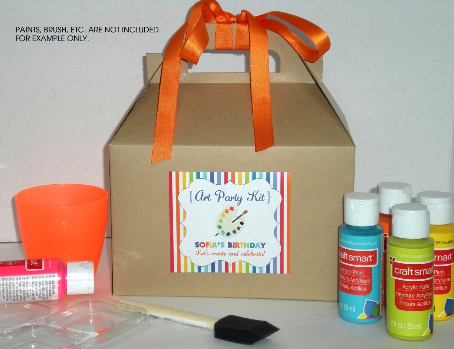 Kids Art Party favor box / Kids paint party favor / Painting