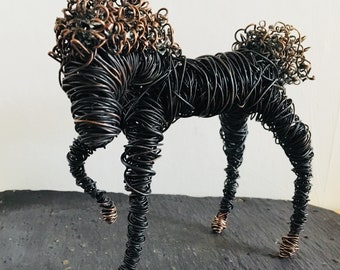 Oxidised Copper Wire Horse Sculpture