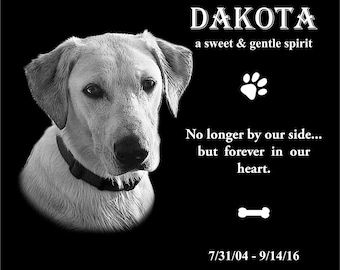 8"x6" Personalized Pet Headstone, tombstone Laser Engraved on the Grave Marker Granite, Pet Monument, Dog stone