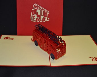 Fire Truck 3-d pop up card