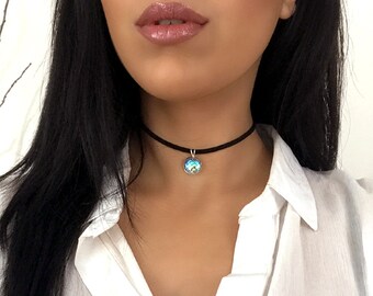 Mermaid Scales Necklace, Mermaid Necklace, Mermaid Scales Choker, Mermaid Choker, Mermaid Charm Choker, Layering Necklace, Gift for Her,