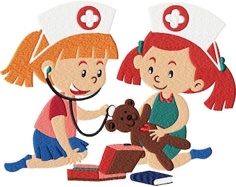 Nurses Embroidery Design File .vip .vp3 .hus .pes .pec .jef .sew .xxx .csd .dst .exp .emd .10o .pcs .pcm and More. 3 Sizes