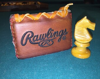 100% Handmade custom baseball glove leather wallet